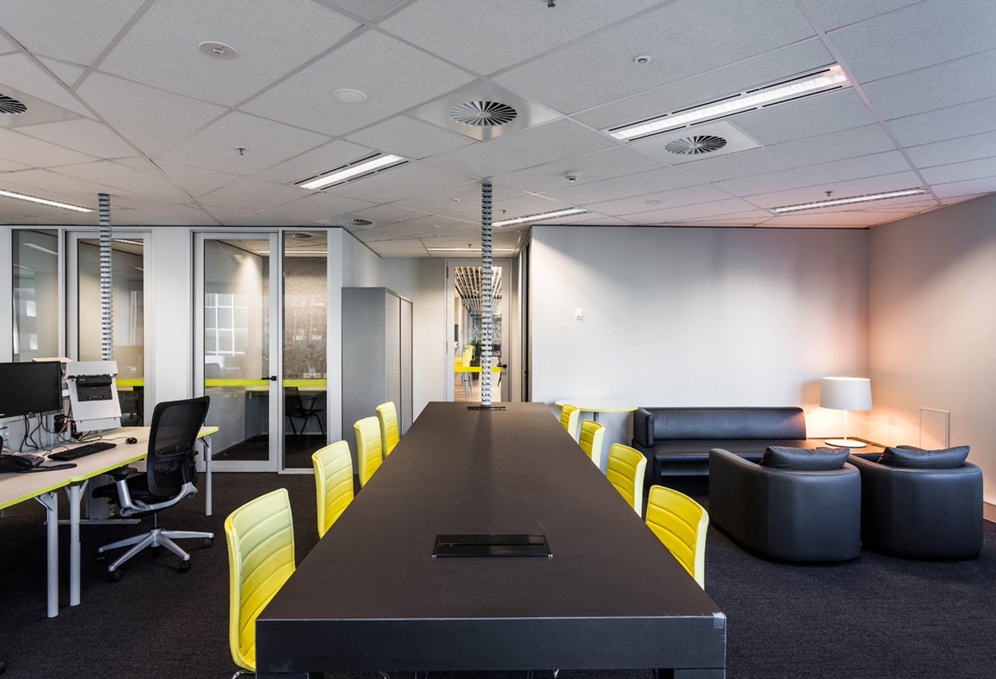 savills brisbane office fitout bench seat