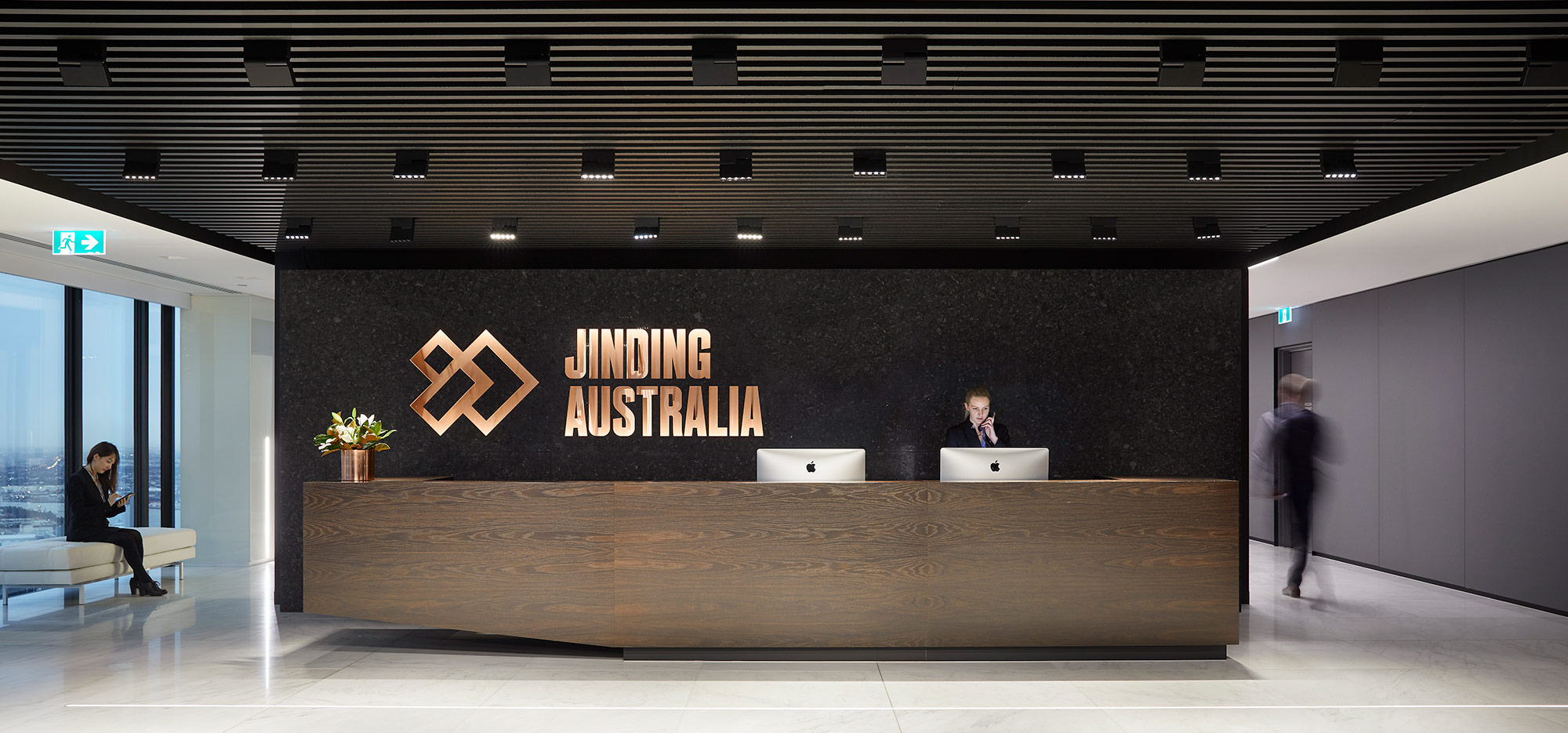 jinding australia office timber reception desk