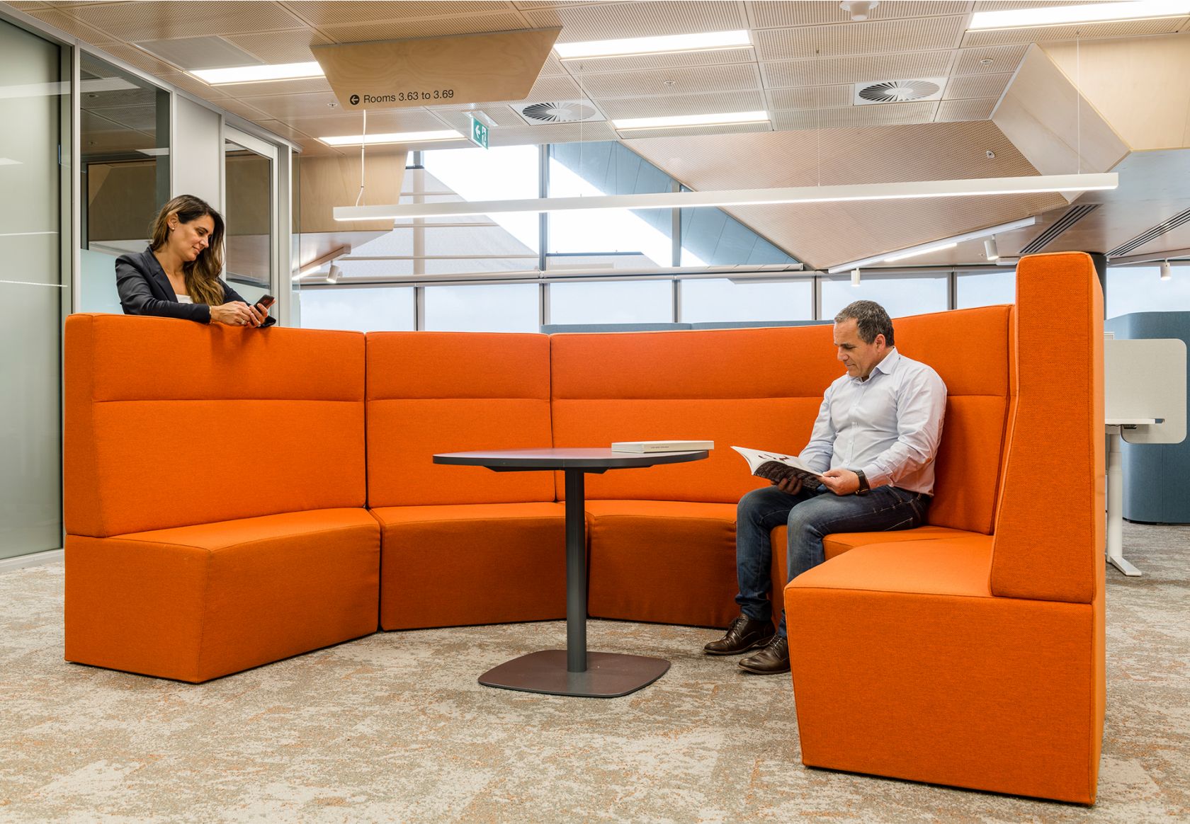 Melbourne University Custom Seating orange