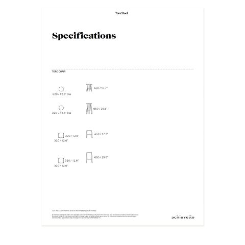 Toro Stool Specification Sheet