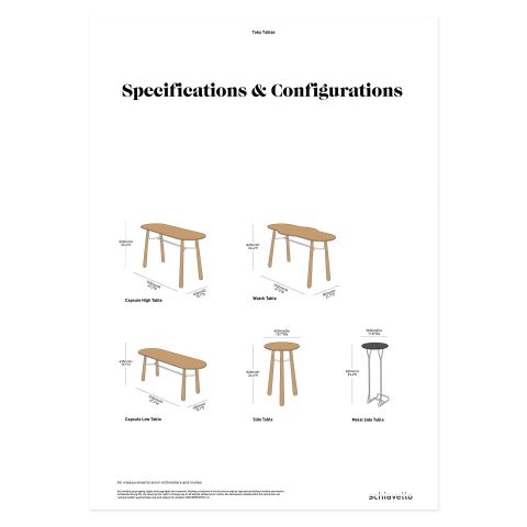 Toku Table Specification Sheet