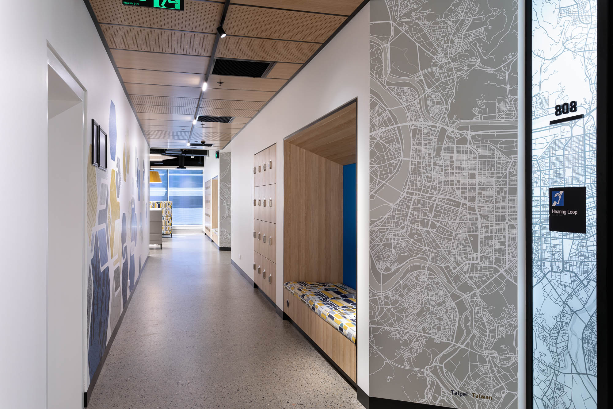 Federation University hallway with lockers