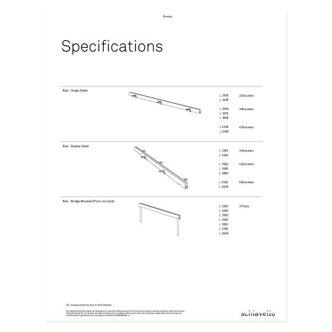 Scope Accessory Rail Specification Sheet