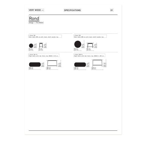 Rond Table Specification Sheet