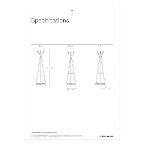 TP Coat Stand Specification Sheet