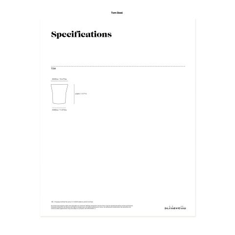 Tom Stool Specification Sheet