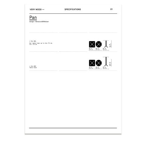 Pan Table Specification Sheet