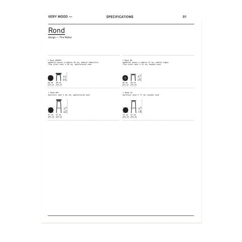 Rond Stool Specification Sheet