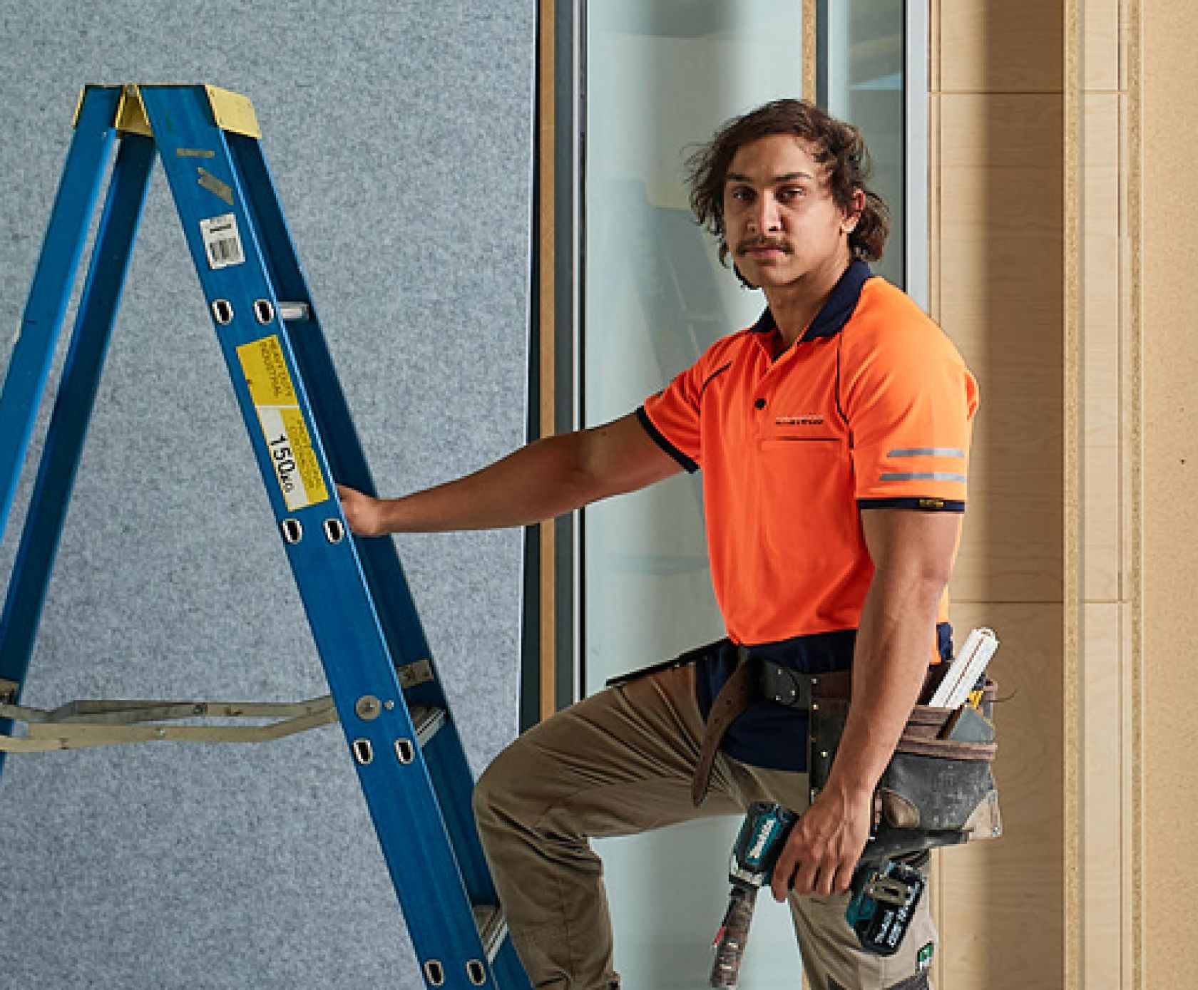 person, worker, device, power drill, tool, home renovation work
