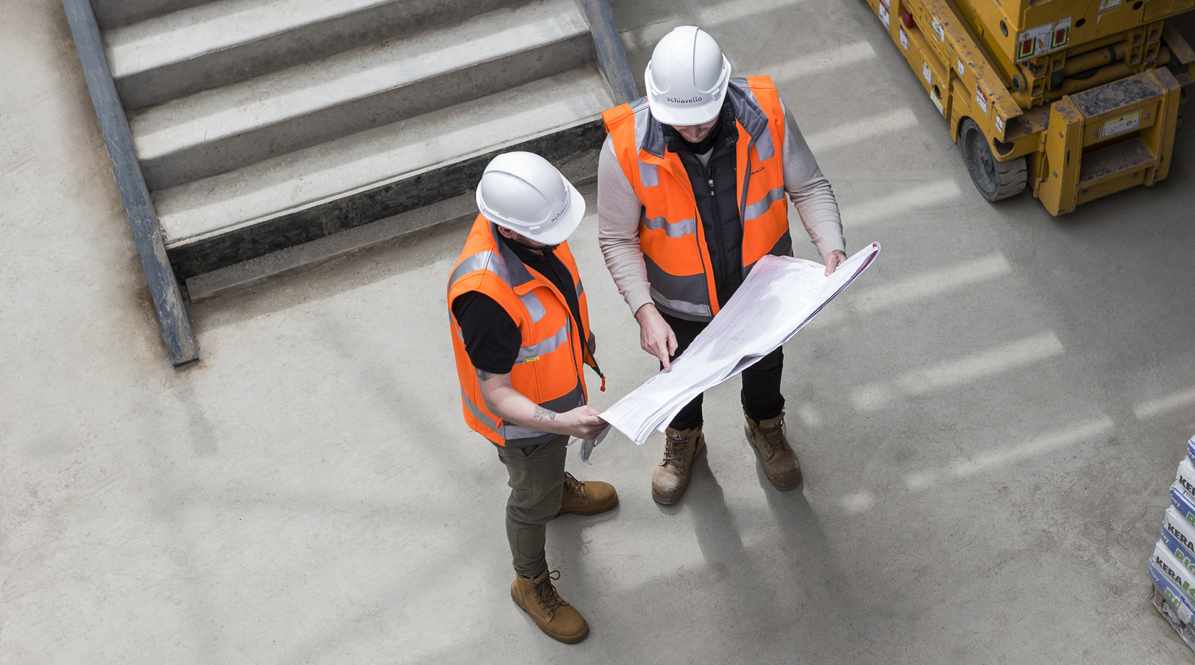 hardhat, helmet, person, worker, adult, male, man, footwear, shoe, vest